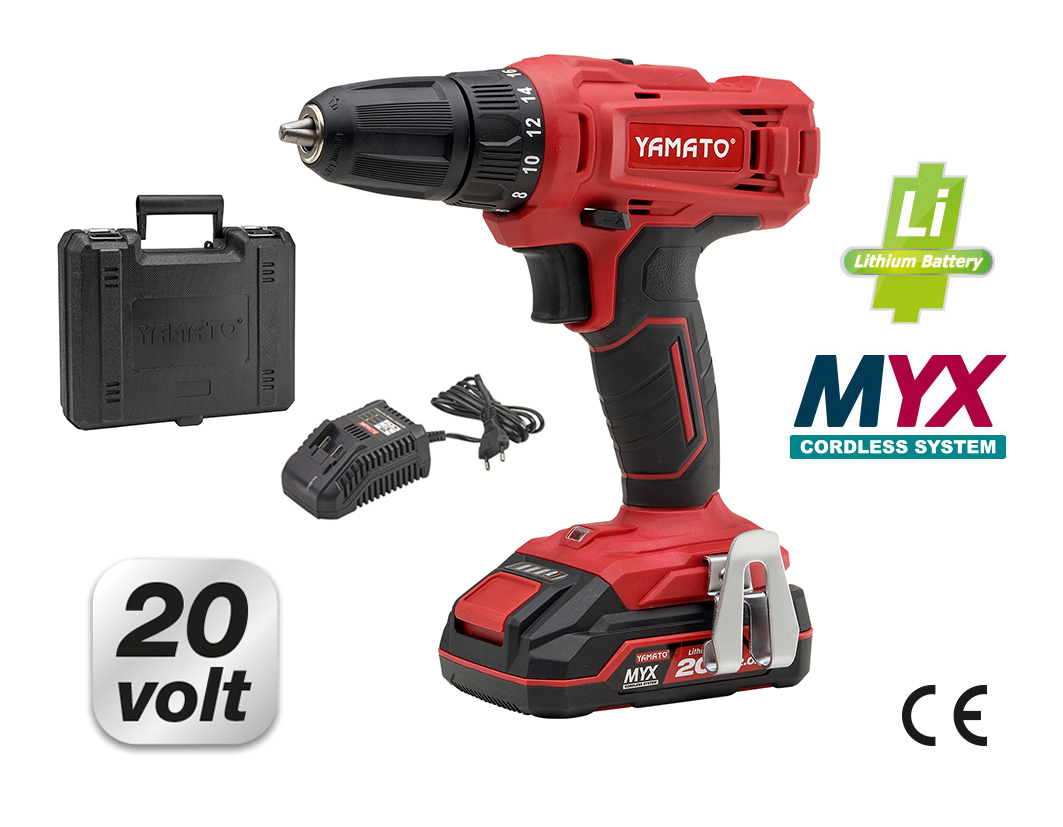 83516 "MYX YAMATO" CORDLESS DRILL 20V-2AH WITH ACCESSORY KIT - Image 1